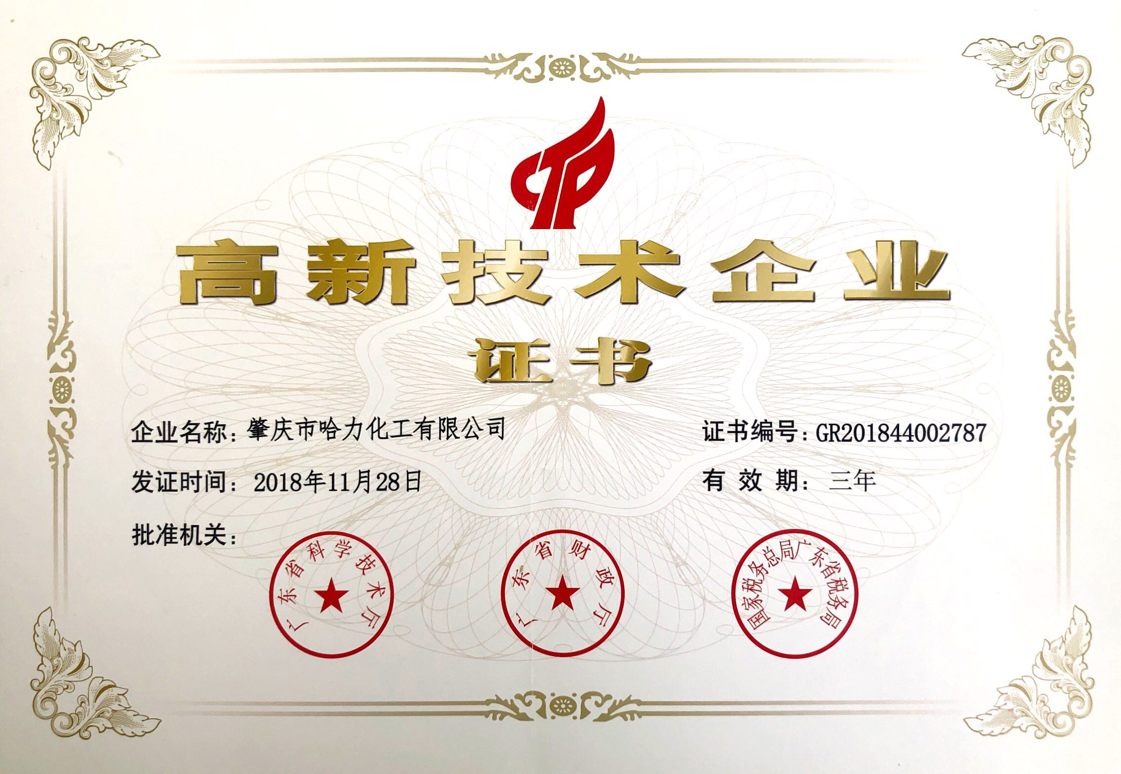 庆祝哈力化工成为高新技术企业满一周年